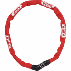 ABUS 4804C, Antivol à chaîne, Rouge, Plastique, Acier, Synthétique, Acier