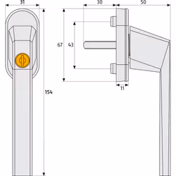 ABUS FG110 W SB Poignée de verrouillage de fenêtre Blanc
