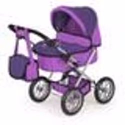 Poussette Landau Pour Poupée Trendy Pourpre - BAYER DESIGN - Réglable - Convient aux poupées jusquà 46 cm