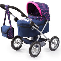 Landau pour poupée licorne bleu BAYER Trendy - Réglable et facilement pliable - Pour poupées jusquà 46 cm