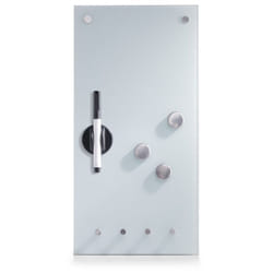 Zeller Present 11610 tableau magnétique & accessoires Verre 200 x 400 mm Blanc