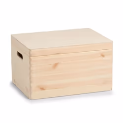 Zeller Present 13152, Boîte de rangement, Naturel, Rectangulaire, Bois de pin, Monochromatique, Universel