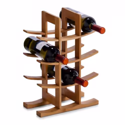 Zeller Present 13580, 9 bouteille(s), Bambou, Bois, Casier à bouteilles de table