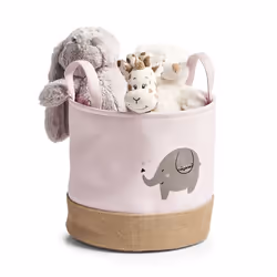 Zeller Present 14277, Panier de rangement, Rose, Rond, Jute, Polyester, Image, Intérieure