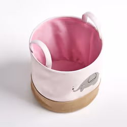 Zeller Present 14277 Boîte de rangement Panier de rangement Rond Jute, Polyester Rose