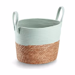 Panier de rangement en osier - panier pratique en osier de mer et coton Panier de rangement pratique : Ce panier en osier de  ...