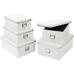 Zeller Present - Boîtes de rangement, 5 pièces complètes, blanc, zeller