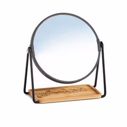 Zeller Present 18738 miroir de maquillage Autonome Rond Noir, Miroir