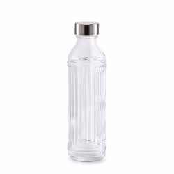 Zeller Present 19523, Bouteille, 0,5 L, Transparent, Verre, Rond, Acier inoxydable