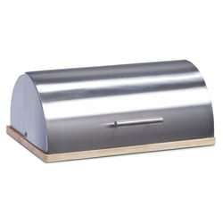 Zeller Present 20475 Boîte à pain Rectangulaire Acier inoxydable Acier inoxydable, Bois
