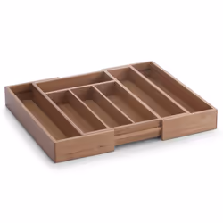 Zeller Present 25322, Organisateur de câbles, Plateau, Tiroir de placard, Couverts, Bambou, Bambou