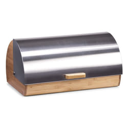 Zeller Present 25344 Boîte à pain Rectangulaire Bambou, Acier inoxydable