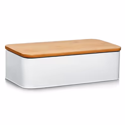 Zeller Present 25375, Rectangulaire, Blanc, Métal, Bois, Bambou, Couvercle à charnière