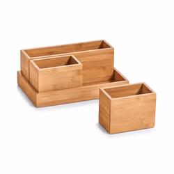 Zeller Present 25387 bac de rangement de bureau Bambou