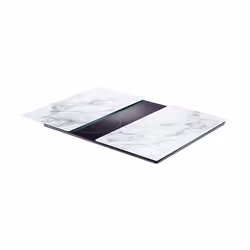 Zeller Present 26312 planche à découper pour cuisine Rectangulaire Verre, Silicone Couleur marbre
