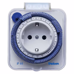 Theben timer 26 IP 44, Programmateur journalier, Bleu, Blanc, Analogique, 1 canaux, 15 min, IP44