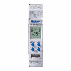 Interrupteur horaire digital modulaire. fixation sur rail DIN, 1Module. Programme 24h/7jrs. Tension 230V. 1 contact NO 16A. 1 ...