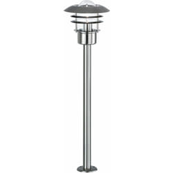 Lampe d'extérieur, lampadaire, lampe de jardin, éclairage de terrasse, lanterne, métal, acier inoxydable brossé, argent, E27, LxlxH 22x22x80 cm