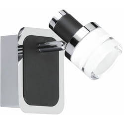 Spot mural noir applique murale spot de salon applique murale orientable, métal, 1x led 5W 420Lm blanc chaud, LxlxH 11x8,6x13 cm Wofi 434801106044