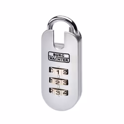 BURG-WÄCHTER Combi Lock 71, Cadenas conventionnel, Verrouillage à combinaison, Chrome, Rond, 3 chiffres, CE