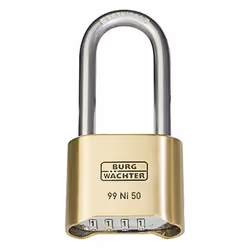 BURG-WÄCHTER 99 Ni 50 HB 65 SB, Cadenas conventionnel, Cadenas et combinaison, Laiton, Acier inoxydable, Laiton, Acier inoxyd ...