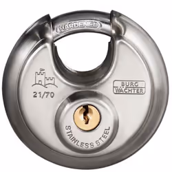 BURG-WÄCHTER Circle 21, Cadenas conventionnel, Verrouillage par clé, Clés semblables, Argent, Acier inoxydable, Acier trempé