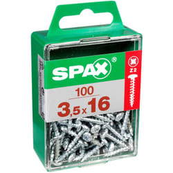 Lot de 100 vis acier tête ronde Diam.3.5 mm x L.16 mm - Spax
