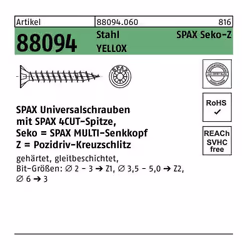 Autres caractéristiques techniques: · Gruppencode: 88094.060 · Norm: REYHER-Artikel 88094 · Oberfläche: YELLOX Montant du con ...