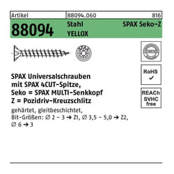 Vis r 88094 Senkkopf m.Spitze/Kreuzschl.-PZ