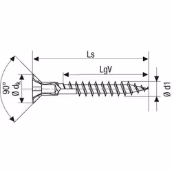 SPAX Tête fraisée, Cruciforme Z