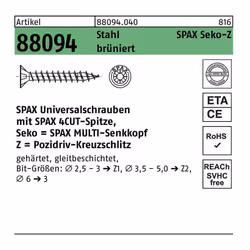 Autres caractéristiques techniques: · Gruppencode: 88094.040 · Norm: REYHER-Artikel 88094 · Oberfläche: brüniert Montant du c ...