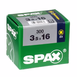 Lot de 300 vis acier tête fraisée pozidriv SPAX, Diam.3.5 mm x L.16 mm