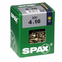 Lot de 300 vis acier tête fraisée pozidriv SPAX, Diam.4 mm x L.16 mm