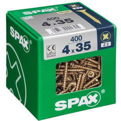 Lot de 400 vis acier tête fraisée pozidriv Diam.4 mm x L.35 mm - Spax