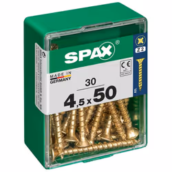 Lot de 30 vis acier tête fraisée SPAX, Diam.4.5 mm x L.50 mm