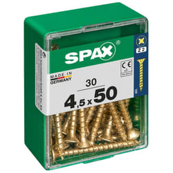 Lot de 30 vis acier tête fraisée SPAX, Diam.4.5 mm x L.50 mm