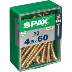 Lot de 30 vis acier tête fraisée pozidriv SPAX, Diam.4.5 mm x L.60 mm