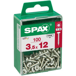 Lot de 100 vis acier tête ronde torx Diam.3.5 mm x L.12 mm - Spax