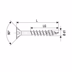 SPAX Inoxydable, Vis, Acier inoxydable, Tête plate, Argent, 35 mm, 3,5 mm