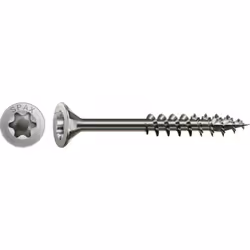 Spax Vis acier inoxydable, 4,5 x 50 mm, 200 unités, Filetage partiel, Tête fraisée, T-STAR plus T20, 4CUT, Acier inoxydable i ...
