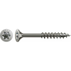 Spax Vis acier inoxydable, 4,5 x 50 mm, 200 unités, Filetage partiel, Tête fraisée, T-STAR plus T20, 4CUT, Acier inoxydable inoxydable A2
