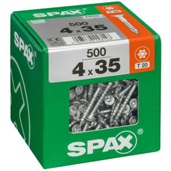 Lot de 500 vis acier tête fraisée torx Diam.4 mm x L.35 mm - Spax
