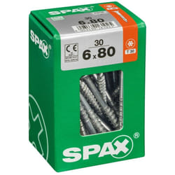 Lot de 30 vis acier tête fraisée torx Diam.6 mm x L.80 mm - Spax