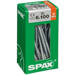 Lot de 30 vis acier tête fraisée torx SPAX, Diam.6 mm x L.100 mm