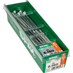 Lot de 20 vis acier tête fraisée torx Diam.6 mm x L.160 mm - Spax