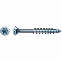 SPAX Tête fraisée, T-STAR plus, Vis, Zinc, Fibre de bois, Tête plate, Torx, Bleu