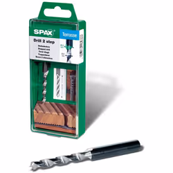 Description générale Le foret étagé SPAX "Drill 2 Step" est conçu pour le pré-perçage et le fraisage des lames de terrasse en ...
