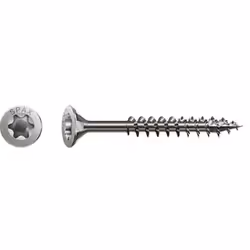 SPAX Inoxydable, Vis, Acier inoxydable, Bois, Tête plate, Torx, Argent