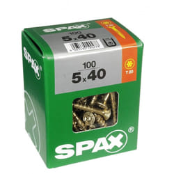 Lot de 100 vis acier tête fraisée torx SPAX, Diam.5 mm x L.40 mm