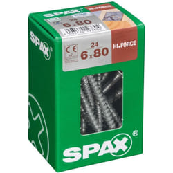 Hi.force, 6 x 80 mm, 24 unités, Filetage total, Tête disque, t-star plus T30, 4CUT, wirox - 4251010600807 - Spax